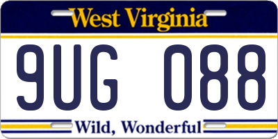 WV license plate 9UG088