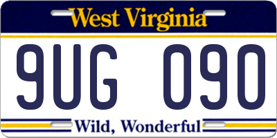 WV license plate 9UG090