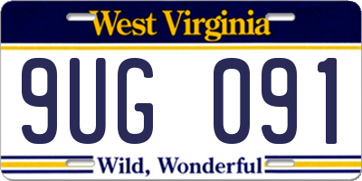 WV license plate 9UG091