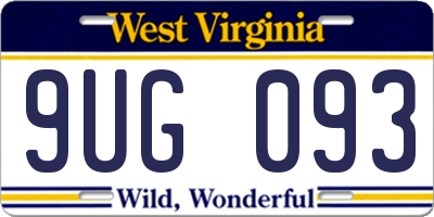 WV license plate 9UG093