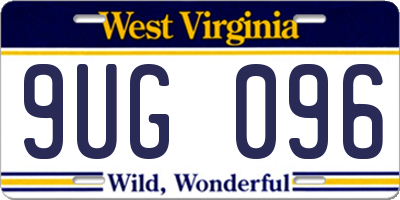 WV license plate 9UG096