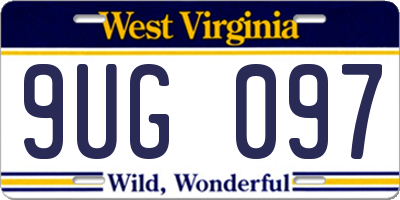 WV license plate 9UG097