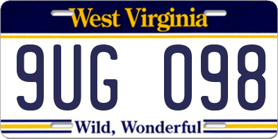 WV license plate 9UG098