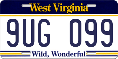 WV license plate 9UG099