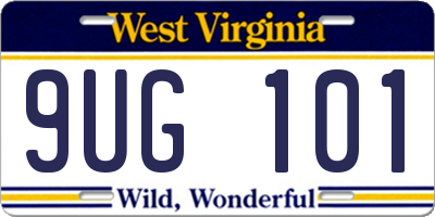 WV license plate 9UG101