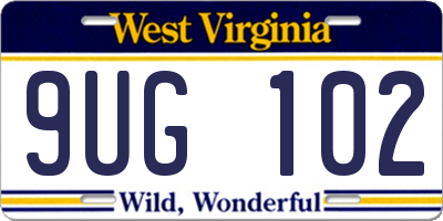 WV license plate 9UG102