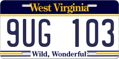 WV license plate 9UG103