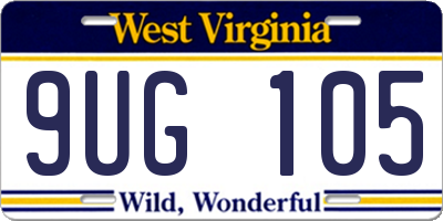 WV license plate 9UG105