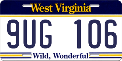 WV license plate 9UG106
