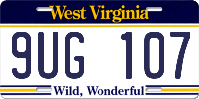 WV license plate 9UG107