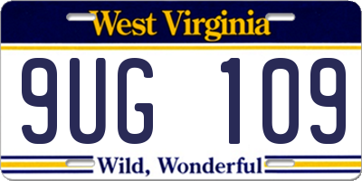 WV license plate 9UG109