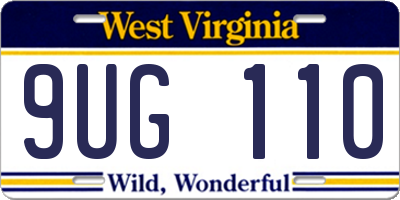 WV license plate 9UG110