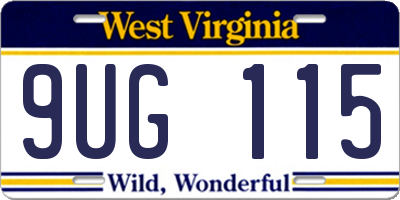 WV license plate 9UG115