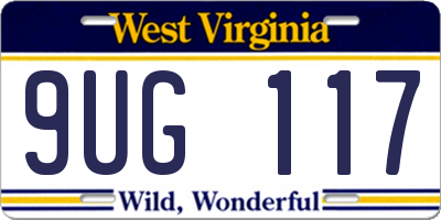 WV license plate 9UG117