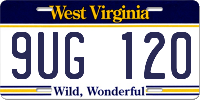 WV license plate 9UG120