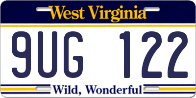 WV license plate 9UG122