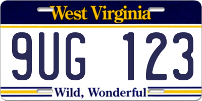 WV license plate 9UG123
