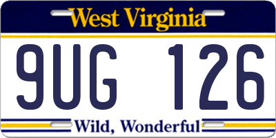 WV license plate 9UG126