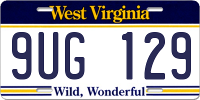 WV license plate 9UG129