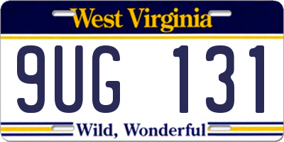 WV license plate 9UG131