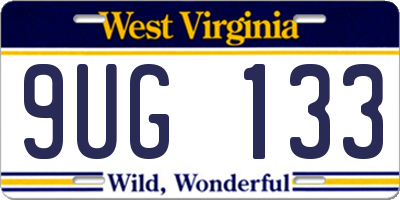 WV license plate 9UG133