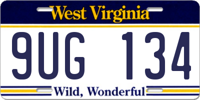 WV license plate 9UG134