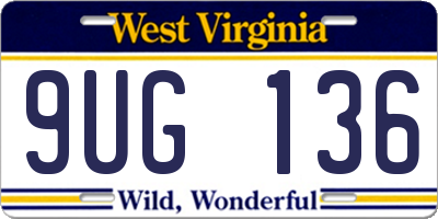 WV license plate 9UG136