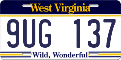 WV license plate 9UG137