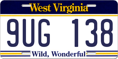 WV license plate 9UG138