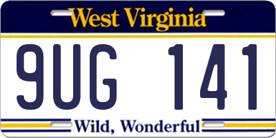 WV license plate 9UG141