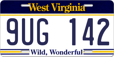 WV license plate 9UG142