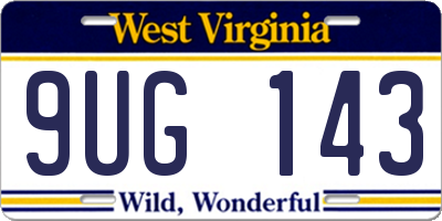 WV license plate 9UG143