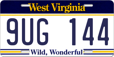 WV license plate 9UG144