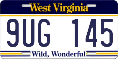 WV license plate 9UG145