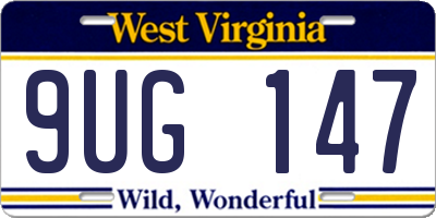 WV license plate 9UG147
