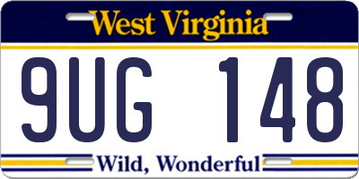 WV license plate 9UG148