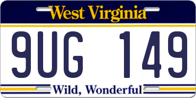 WV license plate 9UG149