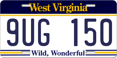 WV license plate 9UG150