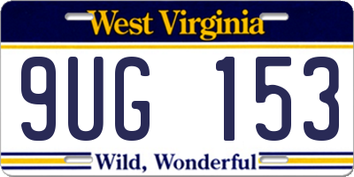 WV license plate 9UG153