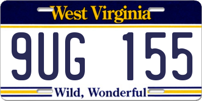 WV license plate 9UG155