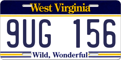 WV license plate 9UG156