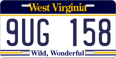 WV license plate 9UG158