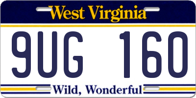 WV license plate 9UG160