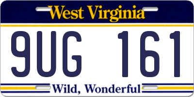 WV license plate 9UG161
