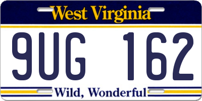 WV license plate 9UG162