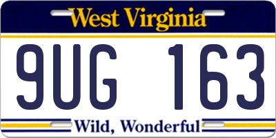 WV license plate 9UG163