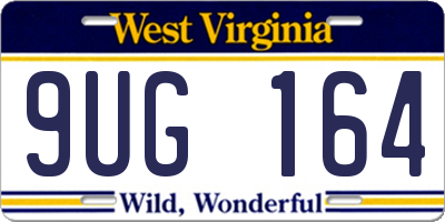 WV license plate 9UG164