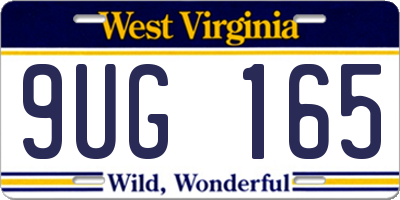 WV license plate 9UG165