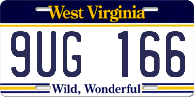 WV license plate 9UG166