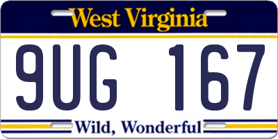 WV license plate 9UG167